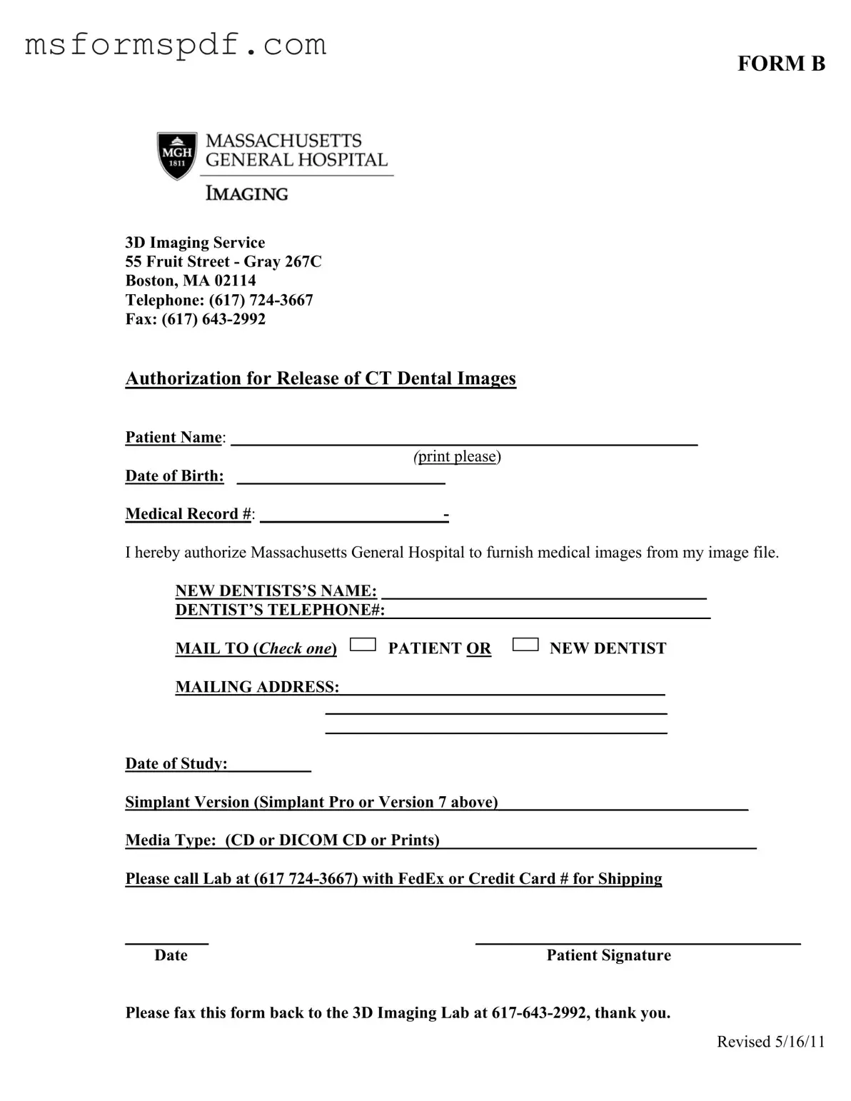 Free Massachusetts B Template in PDF