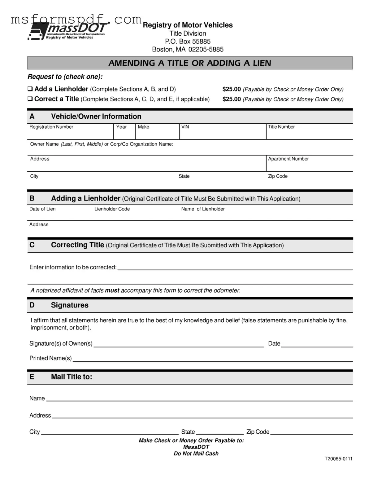 Free Massachusetts Lien Template in PDF