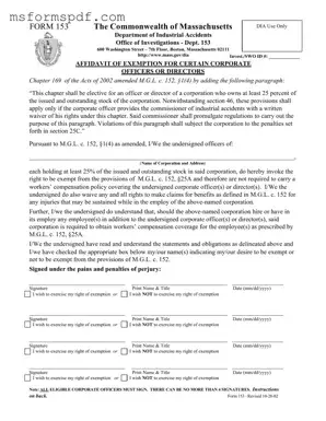Free 153 Massachusetts Template in PDF