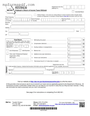 Free 941 Massachusetts Template in PDF