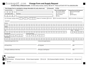 Free Cerebral Palsy Massachusetts Pca Template in PDF