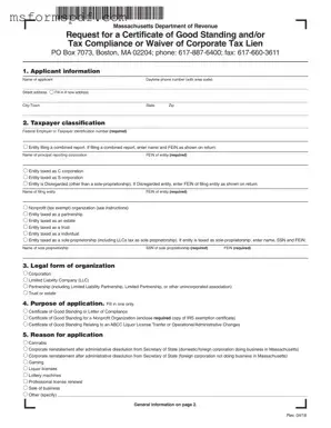 Free Massachusetts Certificate Tax Template in PDF