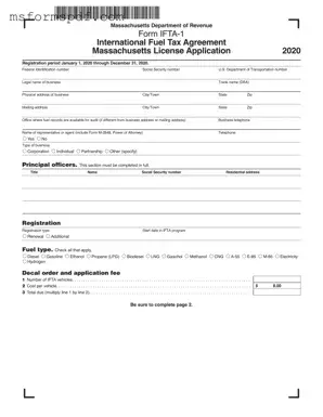 Free Massachusetts Ifta Template in PDF