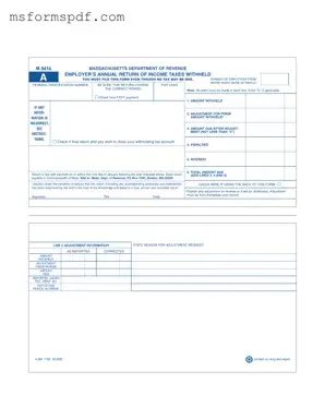 Free Massachusetts M 941A Template in PDF