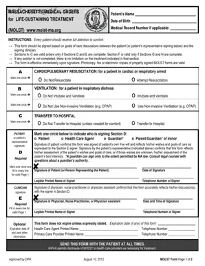 Free Massachusetts Molst Template in PDF