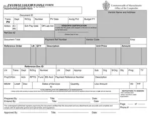 Free Massachusetts Payment Voucher Template in PDF