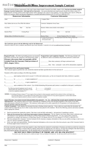 Free Massachusetts Sample Template in PDF